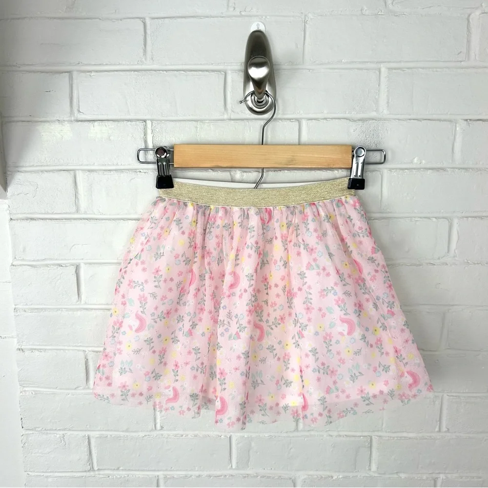 Carter’s Girls Floral Unicorn Tulle Tutu Skirt Size 6/6X